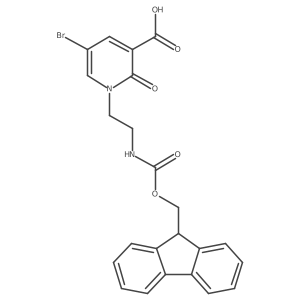 5-bromo-1-[2-({[(9H-fluoren-9-yl)methoxy]carbonyl}amino)ethyl]-2-oxo-1,2-dihydropyridine-3-carboxylic acid结构式