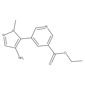 ethyl 5-(4-amino-1-methyl-1H-pyrazol-5-yl)pyridine-3-carboxylate结构式