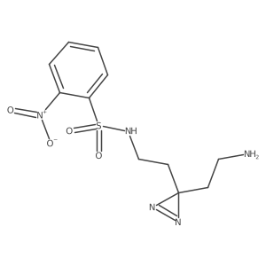 N-{2-[3-(2-aminoethyl)-3H-diazirin-3-yl]ethyl}-2-nitrobenzene-1-sulfonamide结构式