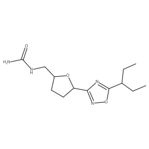 ({5-[5-(Pentan-3-yl)-1,2,4-oxadiazol-3-yl]oxolan-2-yl}methyl)urea Structure