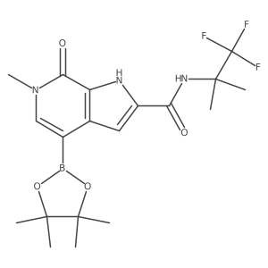 6,7-Dihydro-6-methyl-7-oxo-4-(4,4,5,5-tetramethyl-1,3,2-dioxaborolan-2-yl)-N-(2,2,2-trifluoro-1,1-dimethylethyl)-1H-pyrrolo[2,3-c]pyridine-2-carboxamide Structure