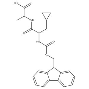 (2R)-2-[(2S)-3-cyclopropyl-2-({[(9H-fluoren-9-yl)methoxy]carbonyl}amino)propanamido]propanoic acid结构式