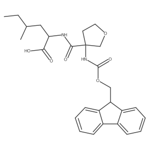 2-{[3-({[(9H-fluoren-9-yl)methoxy]carbonyl}amino)oxolan-3-yl]formamido}-4-methylhexanoic acid结构式