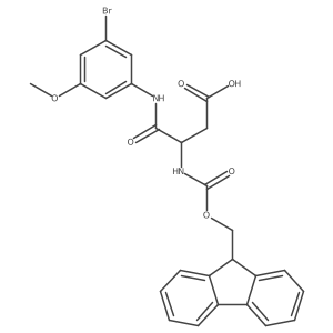 3-[(3-bromo-5-methoxyphenyl)carbamoyl]-3-({[(9H-fluoren-9-yl)methoxy]carbonyl}amino)propanoic acid结构式