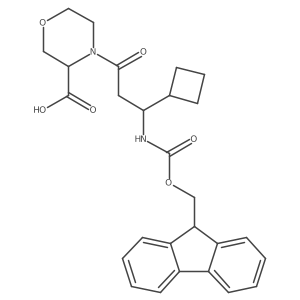 4-[3-cyclobutyl-3-({[(9H-fluoren-9-yl)methoxy]carbonyl}amino)propanoyl]morpholine-3-carboxylic acid Structure