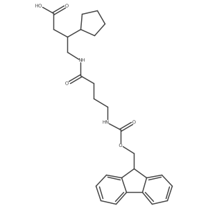 3-cyclopentyl-4-[4-({[(9H-fluoren-9-yl)methoxy]carbonyl}amino)butanamido]butanoic acid Structure