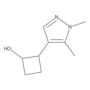 2-(1,5-dimethyl-1H-pyrazol-4-yl)cyclobutan-1-ol Structure