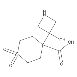 4-(3-Hydroxyazetidin-3-yl)-1,1-dioxo-1lambda6-thiane-4-carboxylic acid Structure