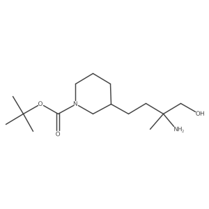 Tert-butyl 3-(3-amino-4-hydroxy-3-methylbutyl)piperidine-1-carboxylate结构式