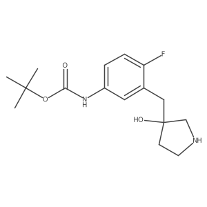 tert-butyl N-{4-fluoro-3-[(3-hydroxypyrrolidin-3-yl)methyl]phenyl}carbamate Structure
