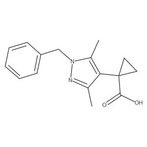 1-(1-benzyl-3,5-dimethyl-1H-pyrazol-4-yl)cyclopropane-1-carboxylic acid Structure