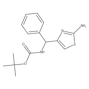 tert-butyl N-[(2-amino-1,3-thiazol-4-yl)(phenyl)methyl]carbamate结构式