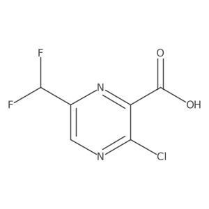 3-Chloro-6-(difluoromethyl)pyrazine-2-carboxylic acid Structure