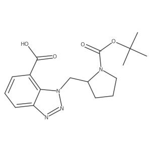 1-({1-[(tert-butoxy)carbonyl]pyrrolidin-2-yl}methyl)-1H-1,2,3-benzotriazole-7-carboxylic acid Structure