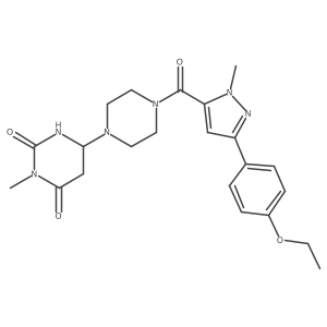 6-[4-[5-(4-Ethoxyphenyl)-2-methylpyrazole-3-carbonyl]piperazin-1-yl]-3-methyl-1,3-diazinane-2,4-dione Structure