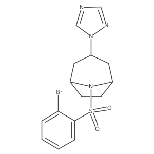 (1R,5S)-8-((2-bromophenyl)sulfonyl)-3-(1H-1,2,4-triazol-1-yl)-8-azabicyclo[3.2.1]octane结构式