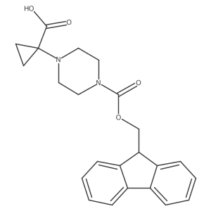 1-[4-(9H-Fluoren-9-ylmethoxycarbonyl)piperazin-1-yl]cyclopropane-1-carboxylic acid结构式