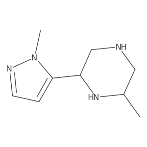 2-Methyl-6-(1-methyl-1H-pyrazol-5-yl)piperazine结构式