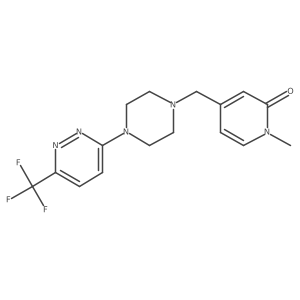 1-Methyl-4-({4-[6-(trifluoromethyl)pyridazin-3-yl]piperazin-1-yl}methyl)-1,2-dihydropyridin-2-one结构式
