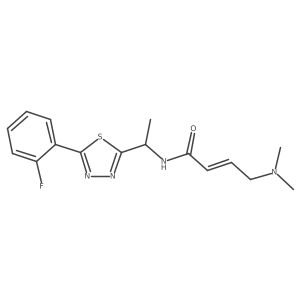 (2E)-4-(dimethylamino)-N-{1-[5-(2-fluorophenyl)-1,3,4-thiadiazol-2-yl]ethyl}but-2-enamide结构式