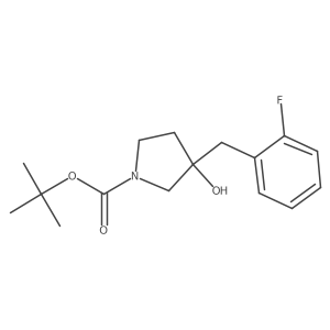 Tert-butyl 3-[(2-fluorophenyl)methyl]-3-hydroxypyrrolidine-1-carboxylate结构式