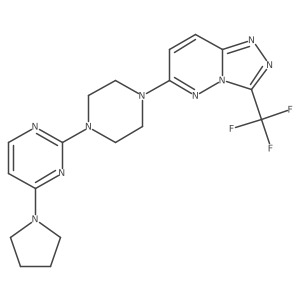 4-(Pyrrolidin-1-yl)-2-{4-[3-(trifluoromethyl)-[1,2,4]triazolo[4,3-b]pyridazin-6-yl]piperazin-1-yl}pyrimidine结构式
