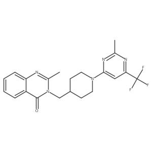 2-Methyl-3-({1-[2-methyl-6-(trifluoromethyl)pyrimidin-4-yl]piperidin-4-yl}methyl)-3,4-dihydroquinazolin-4-one Structure