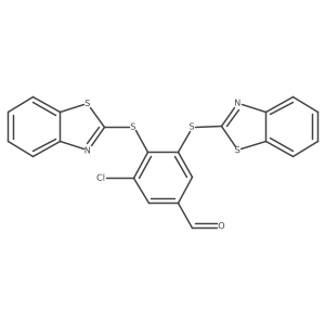 3,4-Bis(1,3-benzothiazol-2-ylsulfanyl)-5-chlorobenzaldehyde结构式
