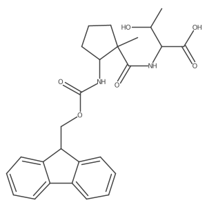(2S,3R)-2-{[2-({[(9H-fluoren-9-yl)methoxy]carbonyl}amino)-1-methylcyclopentyl]formamido}-3-hydroxybutanoic acid Structure