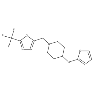 4-(1,3-Thiazol-2-yloxy)-1-{[5-(trifluoromethyl)-1,3,4-oxadiazol-2-yl]methyl}piperidine结构式