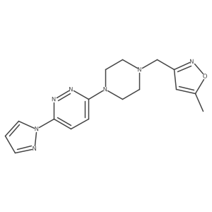 3-{4-[(5-methyl-1,2-oxazol-3-yl)methyl]piperazin-1-yl}-6-(1H-pyrazol-1-yl)pyridazine Structure