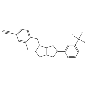 3-Fluoro-4-({5-[4-(trifluoromethyl)pyridin-2-yl]-octahydropyrrolo[2,3-c]pyrrol-1-yl}methyl)benzonitrile结构式