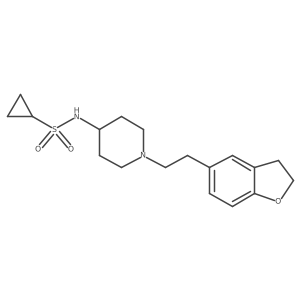 N-{1-[2-(2,3-dihydro-1-benzofuran-5-yl)ethyl]piperidin-4-yl}cyclopropanesulfonamide结构式