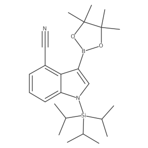 3-(4,4,5,5-Tetramethyl-1,3,2-dioxaborolan-2-YL)-1-(triisopropylsilyl)-indole-4-carbonitrile Structure