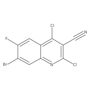 7-Bromo-2,4-dichloro-6-fluoroquinoline-3-carbonitrile Structure