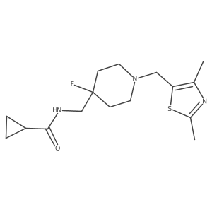 N-({1-[(2,4-dimethyl-1,3-thiazol-5-yl)methyl]-4-fluoropiperidin-4-yl}methyl)cyclopropanecarboxamide结构式