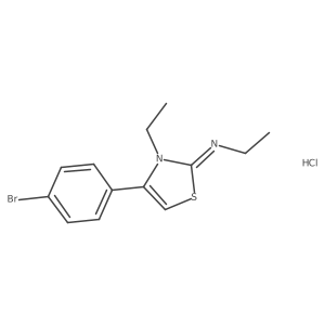 (E)-N-(4-(4-bromophenyl)-3-ethylthiazol-2(3H)-ylidene)ethanamine hydrochloride Structure