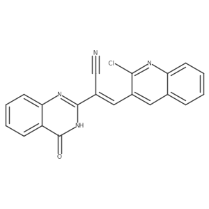 (E)-3-(2-Chloroquinolin-3-yl)-2-(4-oxo-3H-quinazolin-2-yl)prop-2-enenitrile结构式
