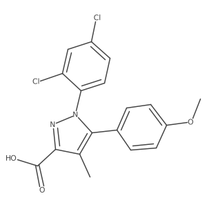 1-(2,4-Dichlorophenyl)-5-(4-methoxyphenyl)-4-methyl-1h-pyrazole-3-carboxylic acid结构式