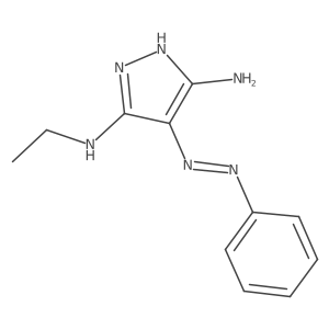 4H-Pyrazol-4-one, 3-amino-5-(ethylamino)-, 2-phenylhydrazone结构式