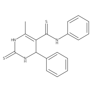 6-methyl-N,4-diphenyl-2-thioxo-1,2,3,4-tetrahydropyrimidine-5-carbothioamide结构式