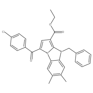 Ethyl 4-benzyl-1-(4-chlorobenzoyl)-6,7-dimethyl-4H-pyrrolo(1,2-A)benzimidazole-3-carboxylate结构式