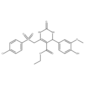 Ethyl 6-{[(4-chlorophenyl)sulfonyl]methyl}-4-(4-hydroxy-3-methoxyphenyl)-2-oxo-1,2,3,4-tetrahydropyrimidine-5-carboxylate Structure