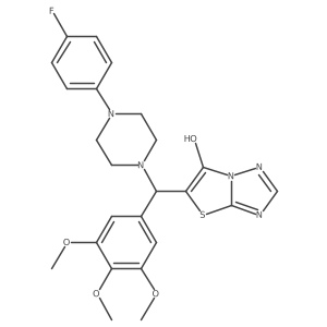 5-((4-(4-Fluorophenyl)piperazin-1-yl)(3,4,5-trimethoxyphenyl)methyl)thiazolo[3,2-b][1,2,4]triazol-6-ol结构式