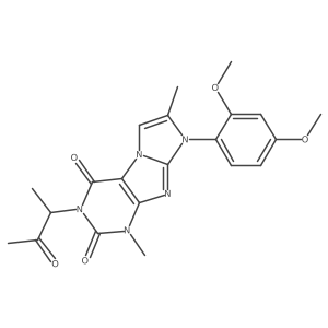 8-(2,4-dimethoxyphenyl)-1,7-dimethyl-3-(3-oxobutan-2-yl)-1H-imidazo[2,1-f]purine-2,4(3H,8H)-dione结构式