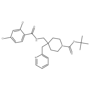 1,1-Dimethylethyl 4-[[(2,4-dichlorobenzoyl)amino]methyl]-4-(2-pyridinylmethyl)-1-piperidinecarboxylate结构式