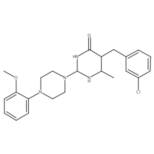 5-[(3-Chlorophenyl)methyl]-2-[4-(2-methoxyphenyl)piperazin-1-yl]-6-methyl-1,3-diazinan-4-one Structure