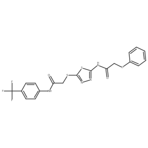 N-(5-((2-oxo-2-((4-(trifluoromethyl)phenyl)amino)ethyl)thio)-1,3,4-thiadiazol-2-yl)-2-phenoxyacetamide结构式