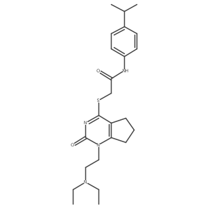 2-((1-(2-(diethylamino)ethyl)-2-oxo-2,5,6,7-tetrahydro-1H-cyclopenta[d]pyrimidin-4-yl)thio)-N-(4-isopropylphenyl)acetamide结构式