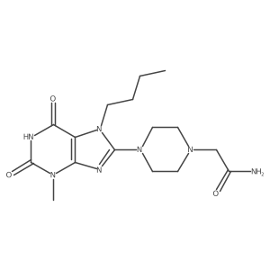 2-(4-(7-butyl-3-methyl-2,6-dioxo-2,3,6,7-tetrahydro-1H-purin-8-yl)piperazin-1-yl)acetamide Structure
